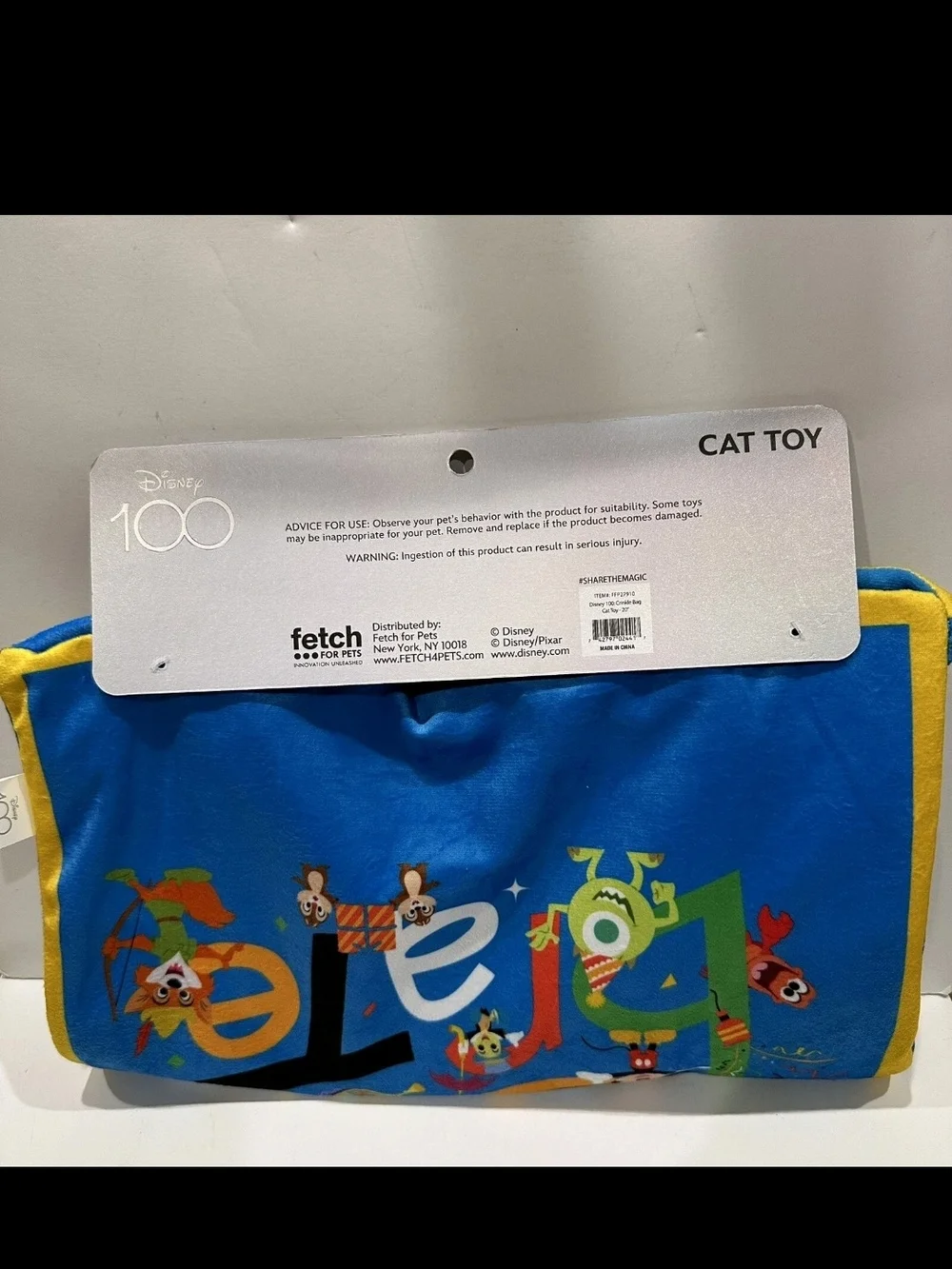 Disney100 Play and Nap Crinkle Sack Cat / Kitten Toy Celebrate w/ all your favs